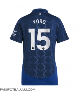 Manchester United Leny Yoro #15 Tricou Fotbal Replică 2024-25 Femei Deplasare